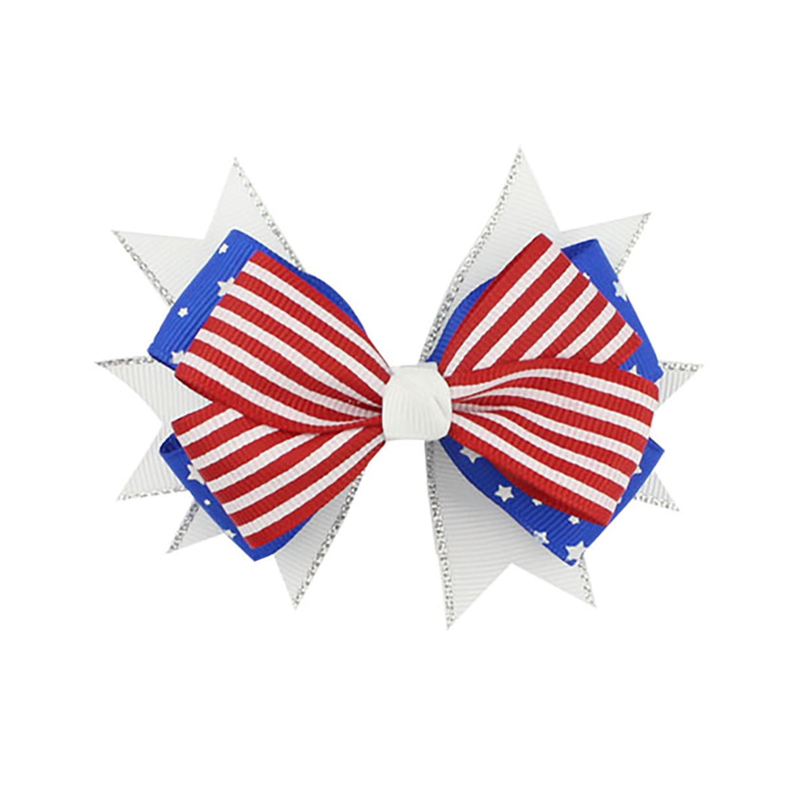 OAVQHLG3B American Flag Clips for Girls July 4th Independence Day