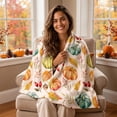 thumbnail image 7 of Autumn Thanksgiving Flannel Throw Blanket, Cute Fall Patterns Plushs Blanket, Super Soft Warm Blankets for Sofa Bed Camping Warm Light Weight Cover (27.6" x 39.4"), 7 of 7