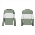 thumbnail image 3 of Blusa de Punto con Cuello Redondo y Mangas Largas para Mujer, Estilo Informal, con Patchwork y Cuello Redondo. Verde XXL, 3 of 5