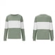 thumbnail image 3 of Blusa de Punto con Cuello Redondo y Mangas Largas para Mujer, Estilo Informal, con Patchwork y Cuello Redondo. Verde XL, 3 of 5