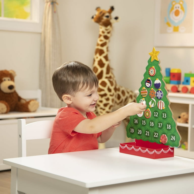 Melissa Doug Countdown to Christmas Wooden Advent Calendar Magnetic Tree 25 Magnets