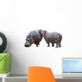 thumbnail image 1 of Hippopotamus Couple Wall Mural Decal by Wallmonkeys Vinyl Peel and Stick Graphic (18 in W x 12 in H), 1 of 4