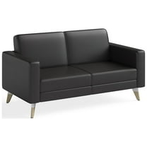 Safco Resi Lounge Settee Black Vinyl, Adult