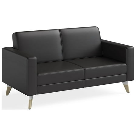 Safco Resi Lounge Settee Black Vinyl, Adult