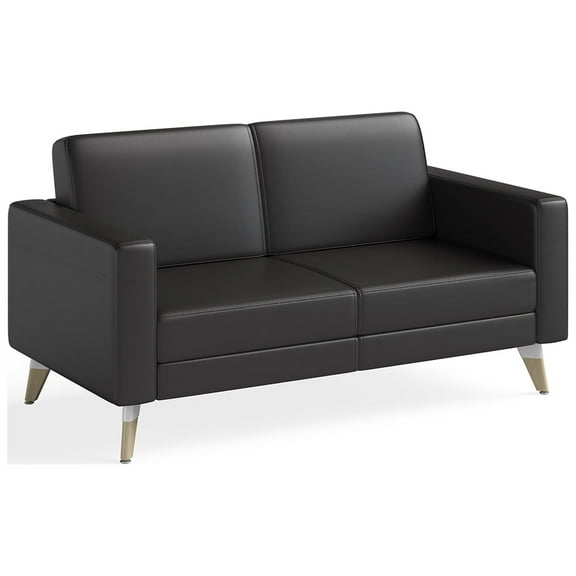 Safco Resi Lounge Settee Black Vinyl, Adult