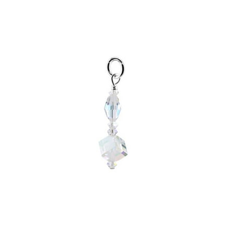 - Gem Avenue 925 Sterling Silver Polygon and Cube Shape Crystal Charm Pendant Made with Swarovski Elements
