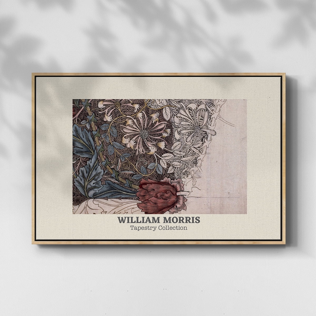 Vintage Abstract Print-XLI Framed in Natural Wood Wood Gallery Wrapped Canvas 25 in. x 37 in.