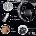 thumbnail image 4 of Chasenew 27-Piece Bling Car Accessories Set - Universal Fit Steering Wheel Covers, License Plate Frames, Phone Holder, Car Fast Charger, Coasters (Silver Diamond), 4 of 9