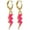 Rose red lightning, variant on Colorful Drip Enamel Smiley Face Pendant Earrings - Fun and Trendy Star and Lightning Bolt Cartoon Studs