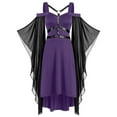 thumbnail image 1 of HKEJIAOI Cadeau d'Anniversaire Liquidation Robes Décontractées pour Femmes Robe Ample Imprimée Manches Trois-Quarts Mini Robe d'Été Violette, 1 of 5