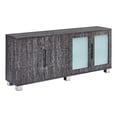 thumbnail image 1 of Walnut Wrapped 4 Door Wood Cabinet Server with Frosted Glass Doors, 1 of 5