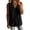 Black, variant on Linen Cotton Blouses For Women Summer V Neck Sleeveless Decorative Trim Casual Relaxed Boutique Workday Street Style Vacation Weekend Look Friendly