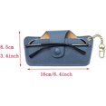 thumbnail image 2 of Genuine Leather Glasses Case, Soft Leather Glasses Case with Hardware Chain Portable Slim Sunglasses Pouch for Women, 2 of 5