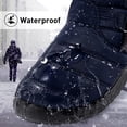 thumbnail image 3 of Botas de nieve para mujer, zapatos de invierno con forro polar cálido, botines hasta el tobillo, cómodos, sin cordones, impermeables, para senderismo al aire libre, 3 of 5