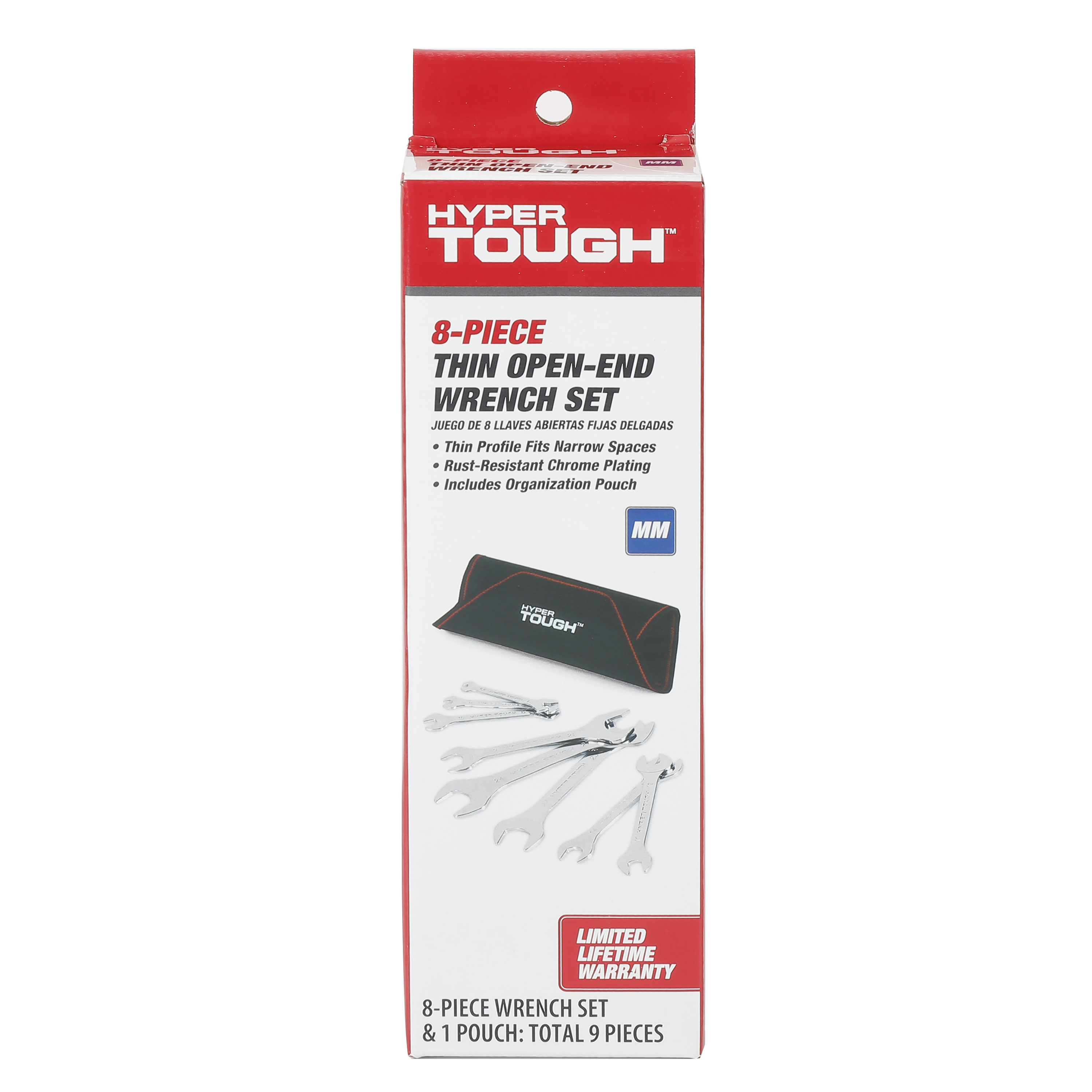 Juego de llaves métricas de boca fija delgadas Hyper Tough de 8 piezas con estuche organizador (mm) 6