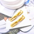 thumbnail image 5 of FOCALOOK Link Chain Drop Earrings for Women Minimalist Paperclip Long Dangle Earrings Gold Plated, 5 of 8