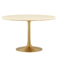 thumbnail image 2 of Modway Lippa 48" Round Modern Wood Dining Table in Gold and Brown, 2 of 8