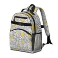 thumbnail image 2 of White Daisy Flower Black Lines Pattern Backpack for School,Cute School Bag,Schoolbag with Adjustable Shoulder Straps & Padded Back,15.25"x11.5"x5.25", 2 of 5