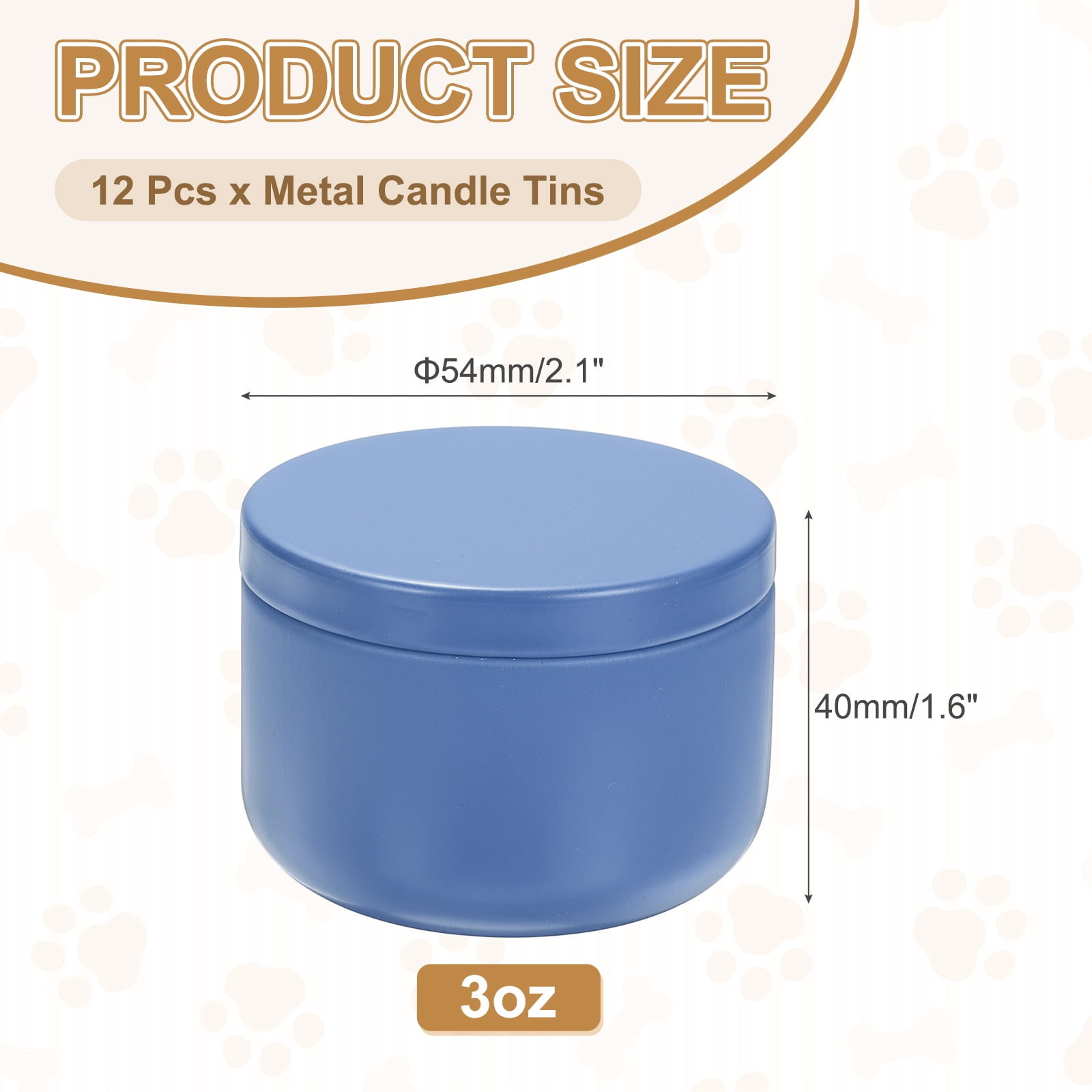 3oz Candle Tins, 12pcs Metal Candle Tins Jars with Lids Round Empty Tin Can Containers Bulk for Storage Tea and Making DIY Arts Crafts Christmas Gifts, Blue