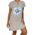 thumbnail image 1 of Sexy Vestidos Cortos de Verano para las Mujeres 2025 Moda Suelta de Ocio Vestido de Manga Corta con Cuello en V, Vestido Casual de Rodilla, 1 of 6