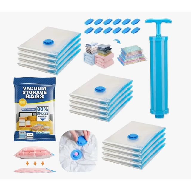 10 Pza Bolsas De Almacenamiento Al Vacío Para Ropa Y Edredón 100x80-10pzas