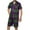 Purple#3, variant on Tnhcen Men's Button Front Collar Plaid Print Short Sleeve Short Pants Pajama Set Satin Silk Feel Sleepwear, Men's Loungewear, Summer Comfortable Sleepwear, Plus Size S - 2XL