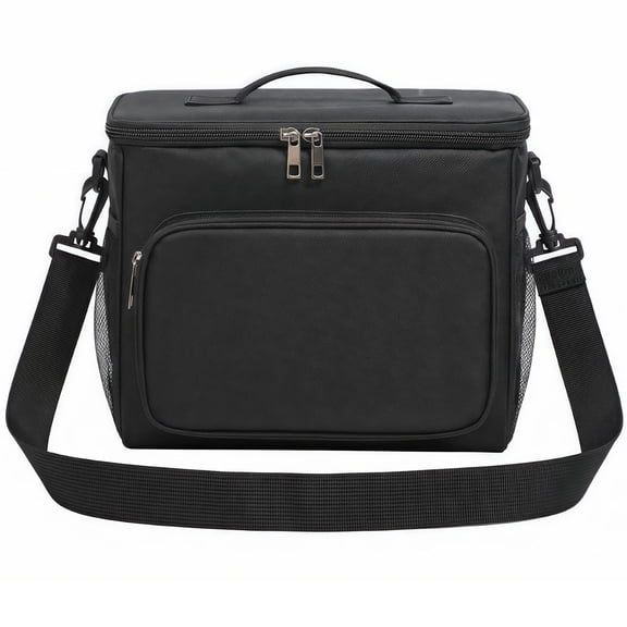 TRANSLINK Adult Lunch Box Insulated Tote Bag for Women Men Large Capacity 10.5L Black