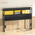 thumbnail image 4 of Homieasy Headboard for Queen Size Bed with Storage Shelf, Head board with 3 Outlets and 2 USB Ports, Headboards with RGB LED Light, Height Adjustable, Sturdy and Stable, Easy Assembly, Black, 4 of 10