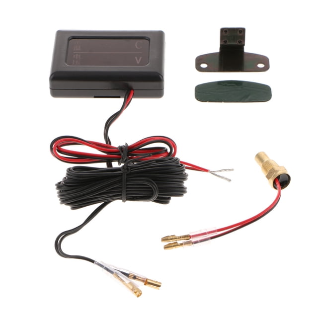 Universal Car LCD Digital LED Water Temp Gauge Voltímetro con sensor de cabeza de 10 mm 10mm Zulema Calibrador de temperatura de temperatura del agua