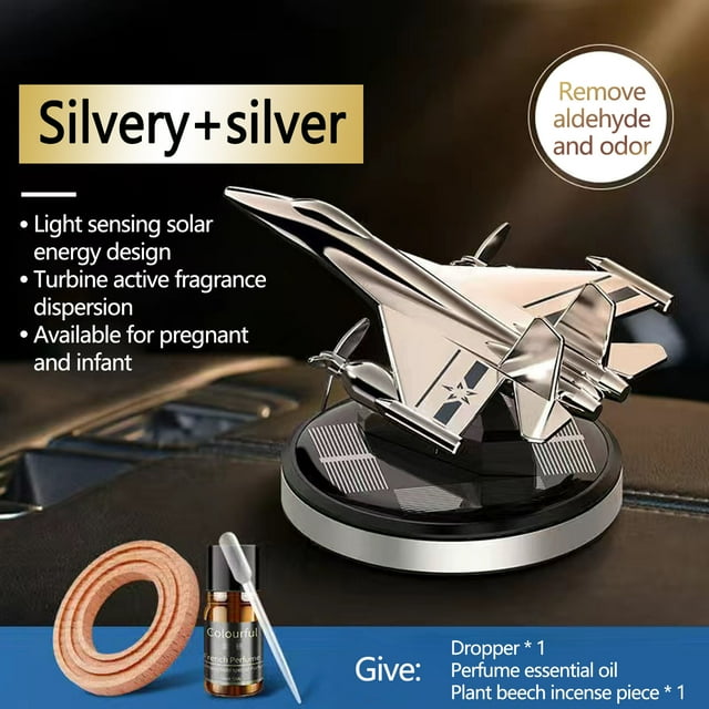 Xihbxyly Aromaterapia Solar para Coche, Adorno de Aleación con Diseño de Helicóptero, Difusor de Fragancia Giratorio, Aroma Natural, Suave y No Irritante, Decoración para Coche y Oficina, 8 Ml de Ace