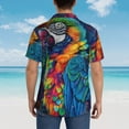 thumbnail image 4 of Fotbe Vibrant Rainbow Parrot Fantasy Camisa Hawaiana para Hombre Unisex – Camisa Casual de Verano con Botones de Manga Corta de Algodón y Lino,XX-Large, 4 of 7