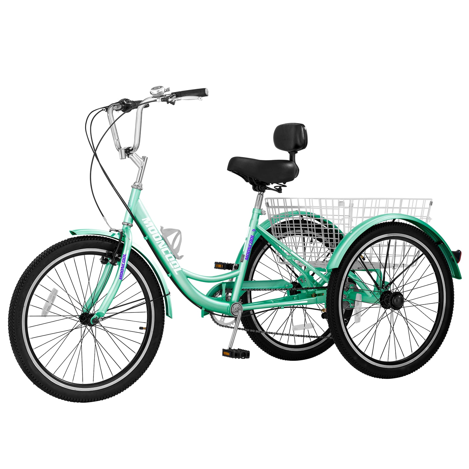 24" 7Speed Adult Tricycle Trike 3 Wheel Bike Cruiser w/Basket&Installation Tools 