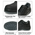 thumbnail image 5 of EU61N01 Men’s Composite Toe Work Safety Shoes – Water Resistant Anti-Slip Anti-Puncture Anti-Impact Crazy Horse Leather TPU Outsole, 5 of 8