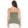 thumbnail image 3 of Women's Seamless Triple Criss-Cross Front Cami Tank Top, Smoky Olive, Plus Size, 1PC, 3 of 5