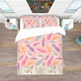 thumbnail image 3 of Designart 'Colorful Feathers Pattern' Southwestern Duvet Cover Set, 3 of 4