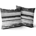 thumbnail image 2 of Gray Black Throw Pillow Covers Set of 2 Grey Modern Abstract Art Striped Pillows Farmhouse Outdoor Decorative Pillowcase Cotton Square Cushion Cover for Home Bed, 20x20 inch, 2 of 6