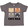 thumbnail image 3 of Inktastic Cats Rule with Cat Heads Boys or Girls Toddler T-Shirt, 3 of 5