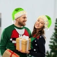 thumbnail image 4 of Glowing Santa Hat, Adult Unisex Christmas Holiday Hat, Green Velvet Classic Santa Hat with White Trim for Parties & Costumes, 4 of 6