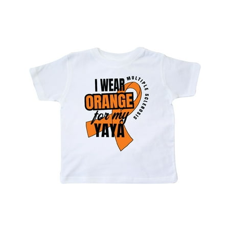 

Inktastic I Wear Orange For My Yaya Multiple Sclerosis Awareness Gift Toddler Boy or Toddler Girl T-Shirt