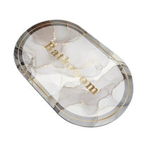 PureCasa Gradient Marble Pattern Rubber Bathroom Mats for Bathroom Toilet, Non-Slip Household Quick Drying Floor Mats for Bedroom Kitchen, Solid Color Modern Home Decor Doormat, 1PC, 16"x24", B