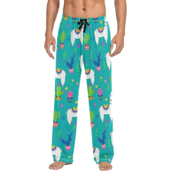 GZHJMY Llama Pajama Pants for Men, Lounge Pants Lightweight Men Pajama Bottoms with Drawstring Pockets, Christmas New Year Birthday Gifts, X-Large