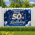thumbnail image 5 of Yatrandify Colorful Design Happy Birthday Banner Decorative Balloons 50th Celebration Backdrop for Birthday Party Indoor Event Photo Shoot, 5 of 6