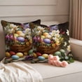 thumbnail image 2 of Easter Outdoor Waterproof Pillow Covers, Spring Watercolor Eggs Flowers Leaf Plant Decorative Square Throw Pillowcase Sofa Cushion Sham for Patio/Couch/Chair, 16"x16" 2 Pack, 2 of 8