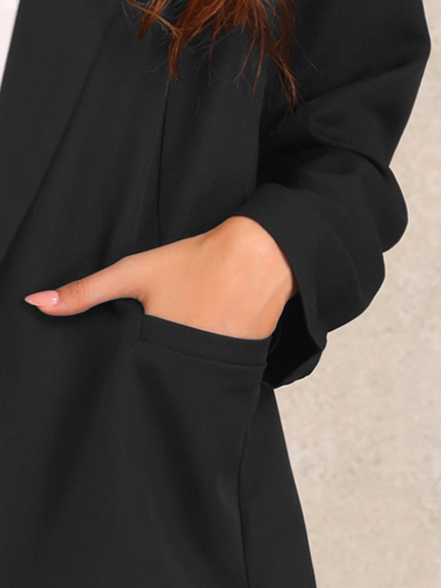 DARING DIVA Women's Long Sleeve Open Front Business Blazer Jacket S Black