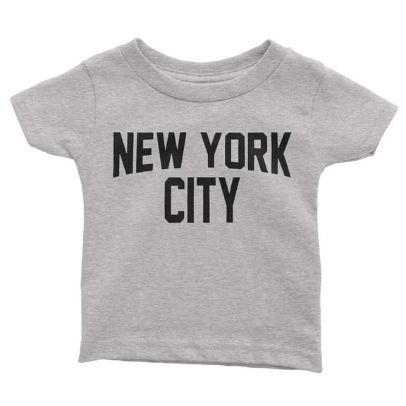 New York City Infant Tee Screen Printed Soft Cotton Baby T-Shirt Heather Gray, 24m