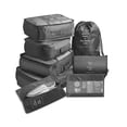 thumbnail image 1 of Sonducket 8 unids/set bolsa de almacenamiento de equipaje de gran capacidad embalaje ropa zapatos organizador cosméticos bolsa de viaje al aire libre para Envolturas para manijas de equipaje Negro Sonducket AP012006-01, 1 of 6