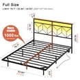 thumbnail image 3 of GUNAITO Full Size Floating Bed Frame Metal Platform Bed with LED Lights & Charging Station Modern Bed with Headboard and Under-bed Storage Black, 3 of 10