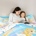 thumbnail image 6 of Feelyou Kawaii Gold Unicorn Bedding Comforter Set, Galaxy Cloud Rainbow Twin Comforter Sets, Dreamy Princess Castle Reversible Bedding Set, Ultra Soft Bedroom Decor, 2pcs, 6 of 9