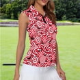 thumbnail image 2 of Yuyamidu Candy Canes Sleeveless Golf Shirts for Woman Size S Red Athletic Tennis Tank Shirts Christmas Quarter Zip Collared Golf Clothes Workout Tops, 2 of 8