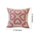 thumbnail image 3 of Embroidered Heart Sofa Pillow Cover for Valentine's Day Home Decor, Bedroom Cushion Case, Festive Throw Pillow Accent - 17.72x17.72 inches, 3 of 8